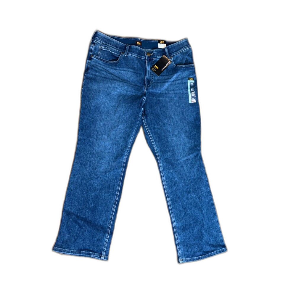 Lee Women's Ultra Lux Comfort Flex Motion Straight Leg Jeans 16W Petite